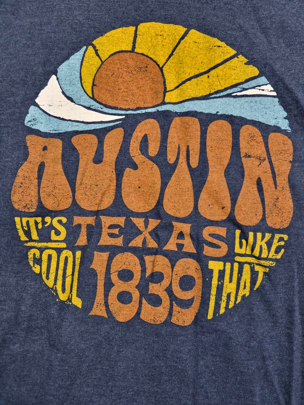 NWoT Austin, TX T-Shirt Men's XL Navy 1839 It's Cool Like That Shirt (1357)
